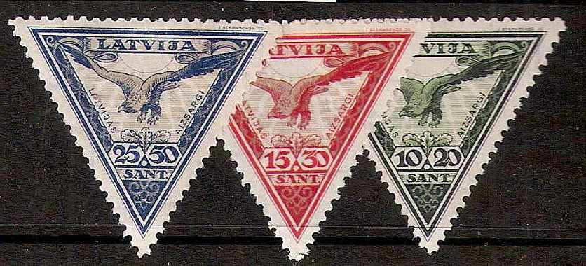 Baltic States Airmail semi-postal Scott CB6-8 Michel 203-5A 